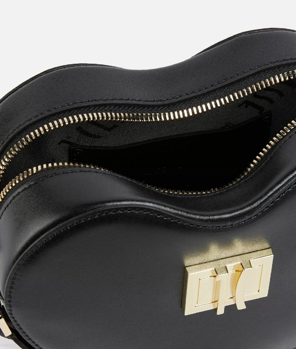 Alviero martini 1a classe Winter Spirit tracollina a cuore in pelle liscia Nera Fino Al -60%