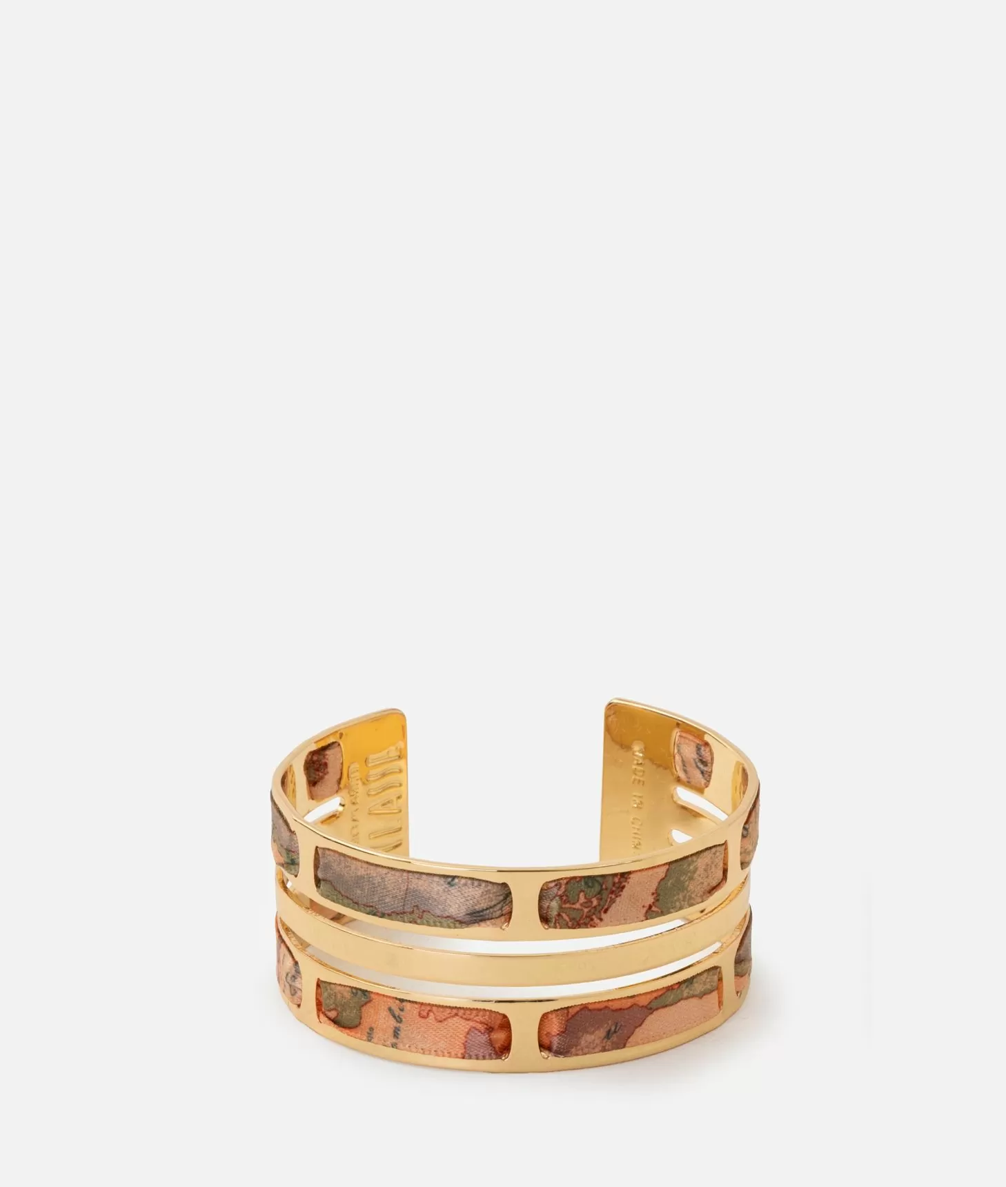 Alviero martini 1a classe Bangle doppio con nastro Geo Classic Oro Chiaro Sconto