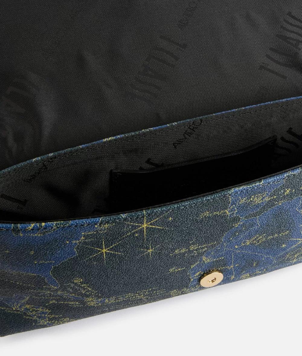 Alviero martini 1a classe Geo Midnight pochette con patta Blu Notte Italia