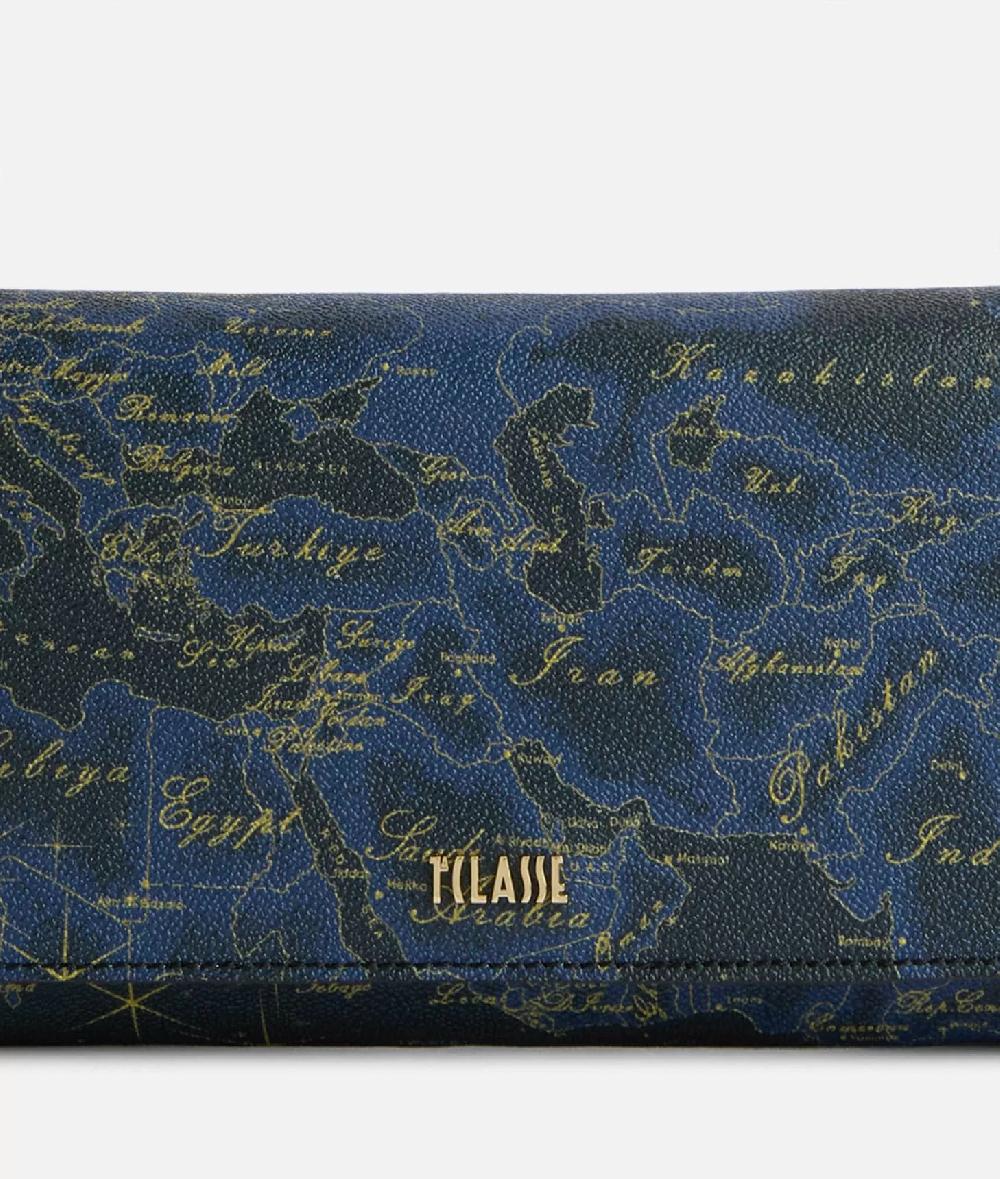Alviero martini 1a classe Geo Midnight pochette con patta Blu Notte Italia
