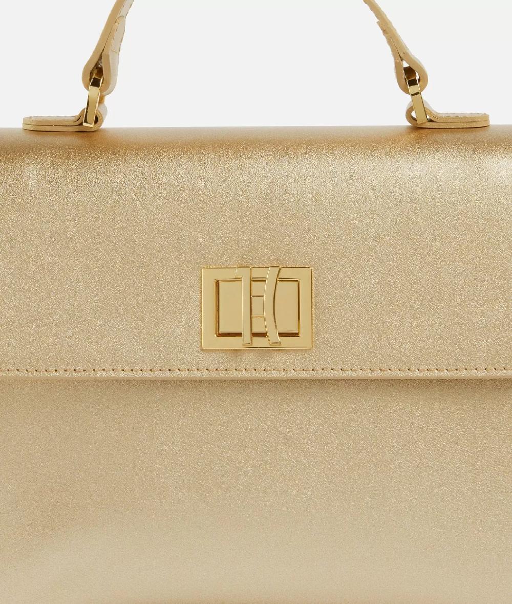 Alviero martini 1a classe Winter Spirit mini tote con tracolla in pelle laminata Oro Chiaro Qualità