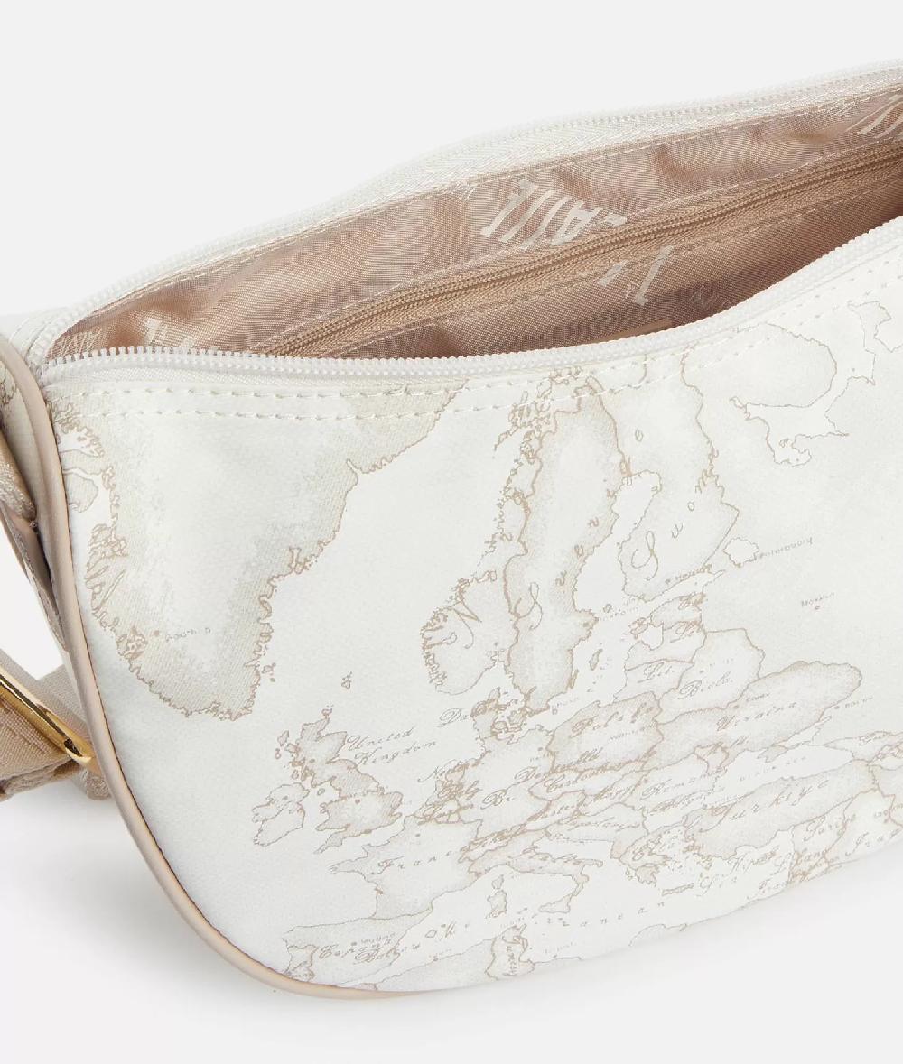 Alviero martini 1a classe Geo Soft White tracolla a mezzaluna piccola Promozione