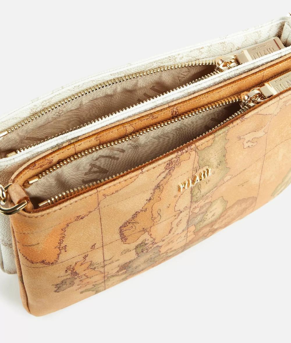 Alviero martini 1a classe Tracollina doppia in tessuto stampa Geo Classic e Geo White Economico