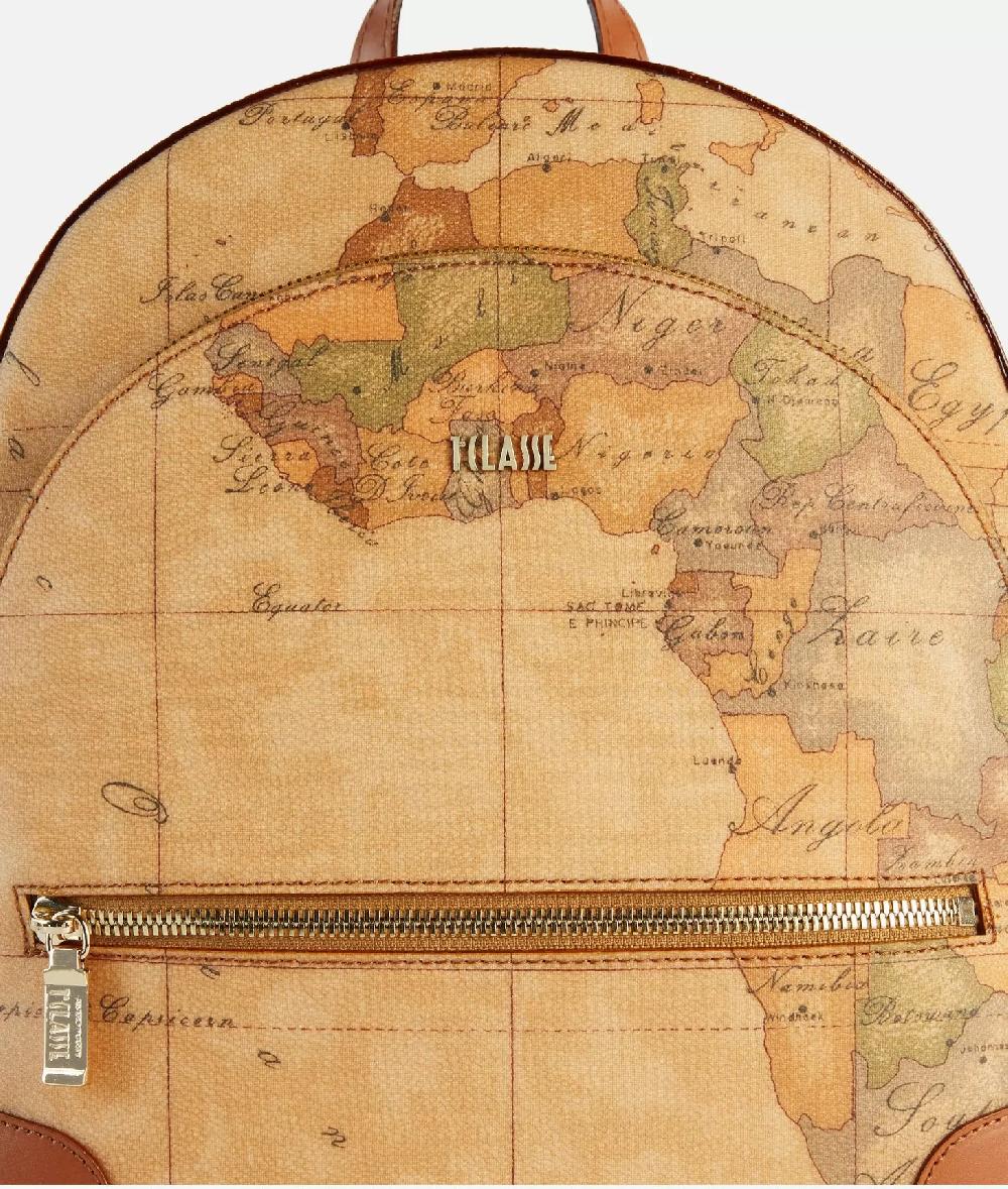 Alviero martini 1a classe Zaino tre tasche in tessuto stampa Geo Classic Naturale In Saldo