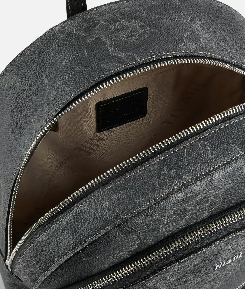 Alviero martini 1a classe Zaino tre tasche in tessuto stampa Geo Night Nero Nuova