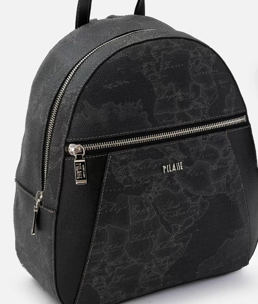 Alviero martini 1a classe Geo Black zaino con inserti frontali in pelle 2025