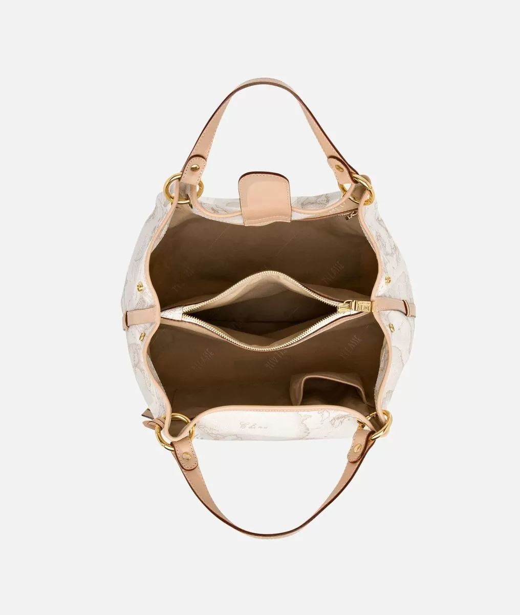 Alviero martini 1a classe Geo White Borsa media a mano Affare Del Giorno
