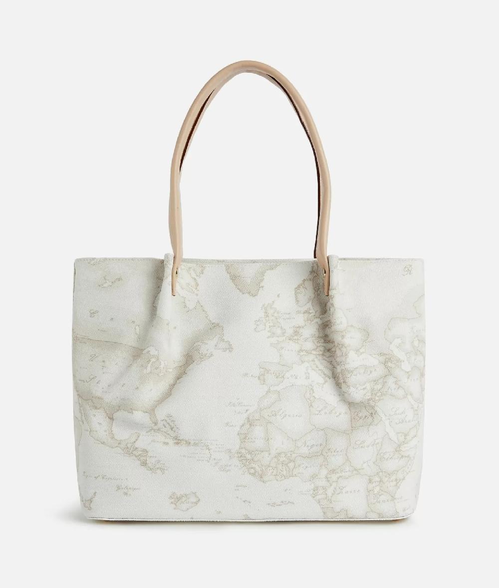 Alviero martini 1a classe Borsa shopping in tessuto stampa Geo White Bianca Novità