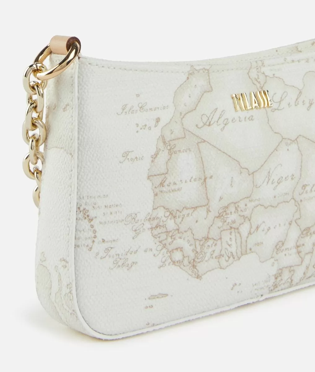 Alviero martini 1a classe Pochette con tracolla in tessuto Geo White Bianca Fino al 55% di sconto