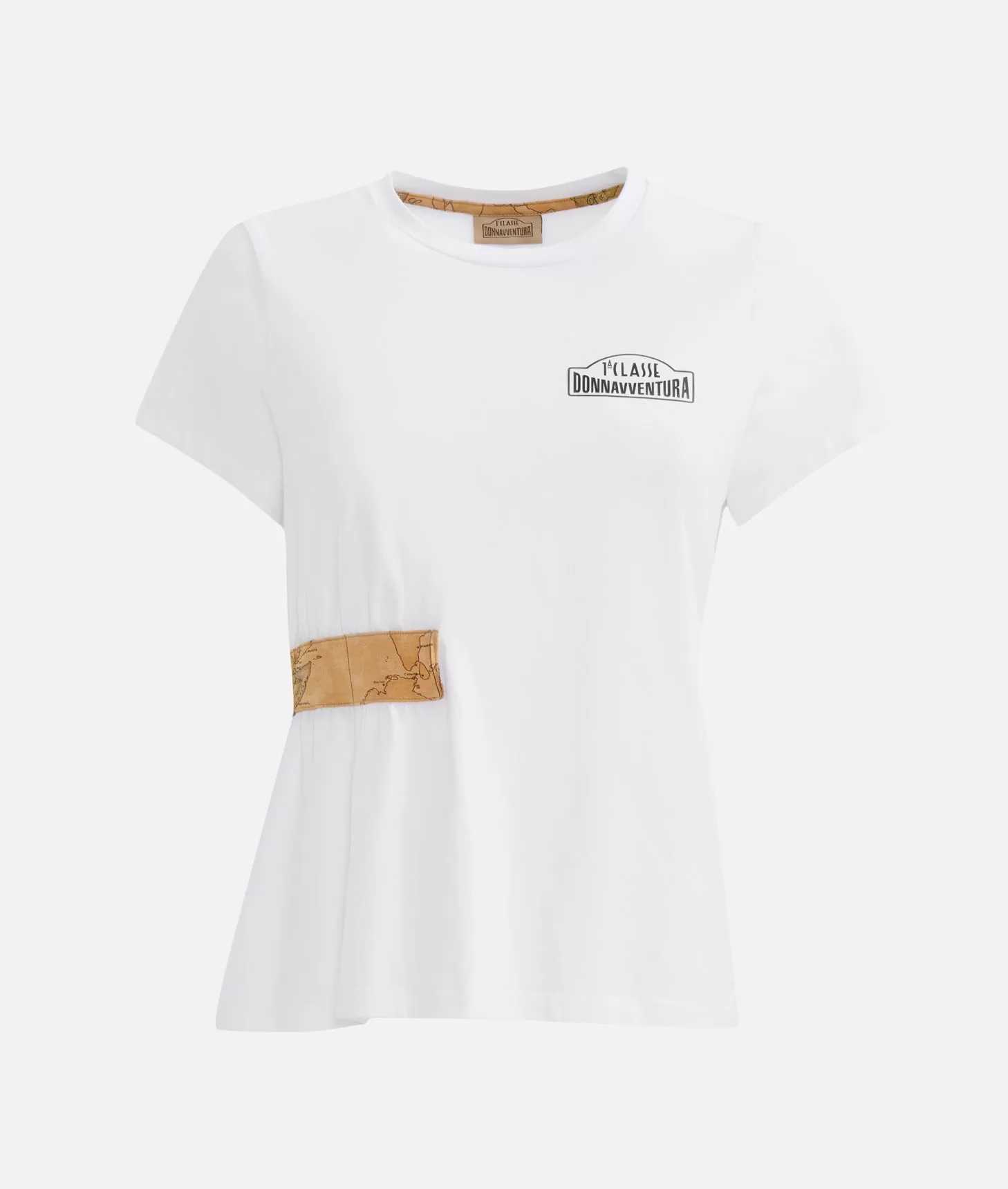 Alviero martini 1a classe T-shirt in jersey di cotone stretch con arriccio Bianca 50% di sconto con spedizione gratuita