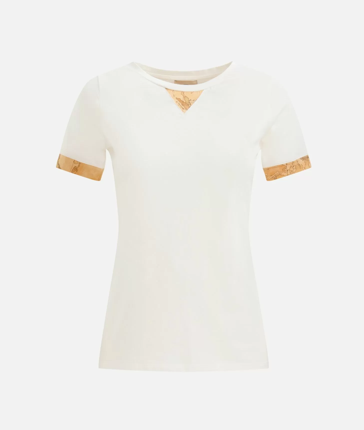 Alviero martini 1a classe T-shirt in jersey di cotone stretch con dettaglio Geo Classic Gesso Limitato a 3 giorni