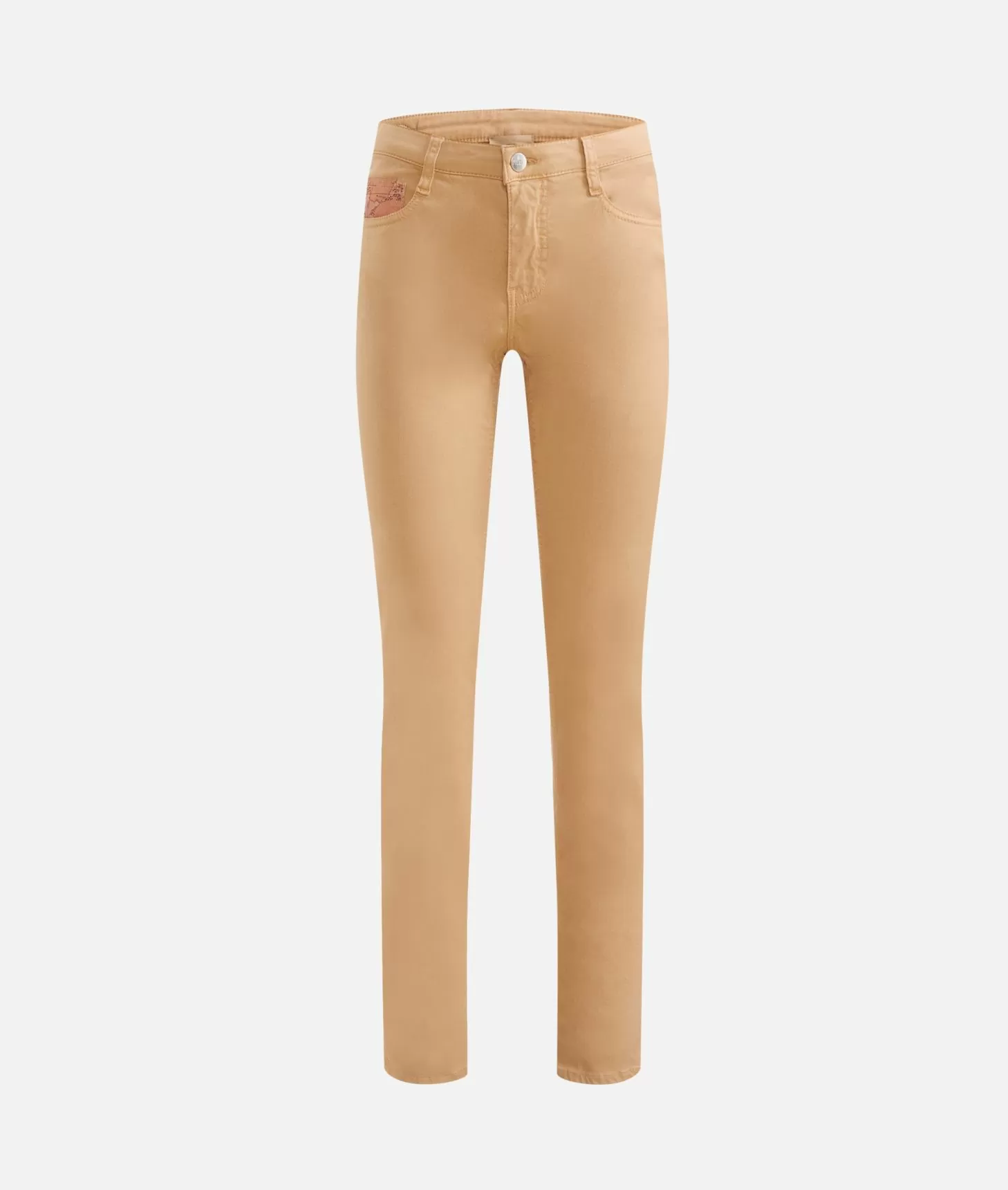 Alviero martini 1a classe Pantaloni in gabardina smerigliata tinti in capo con taschino Geo Classic Cammello Qualità Garantita