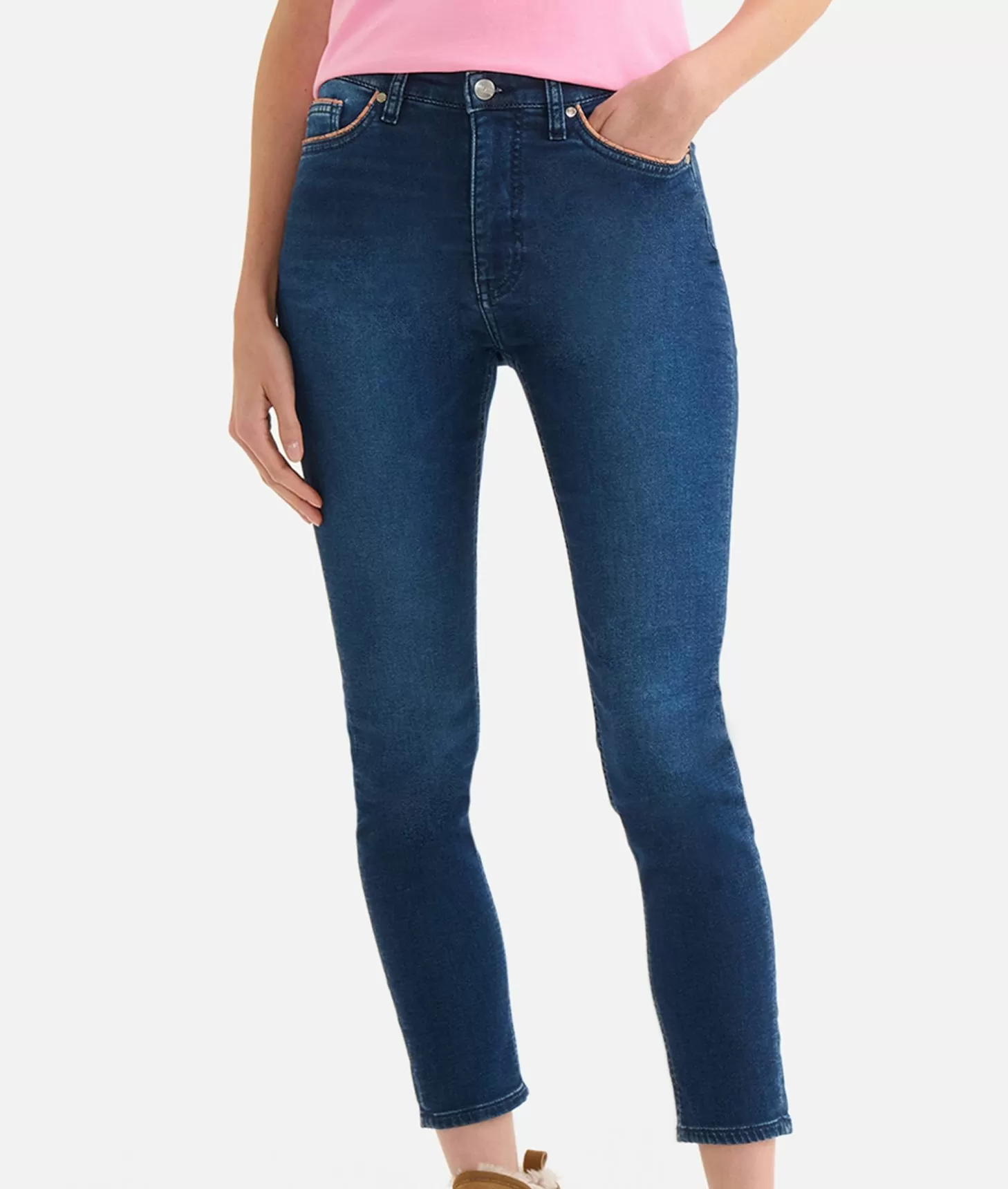 Alviero martini 1a classe Jeans slim in denim felpa a vita alta Blu Stone Negozi Online