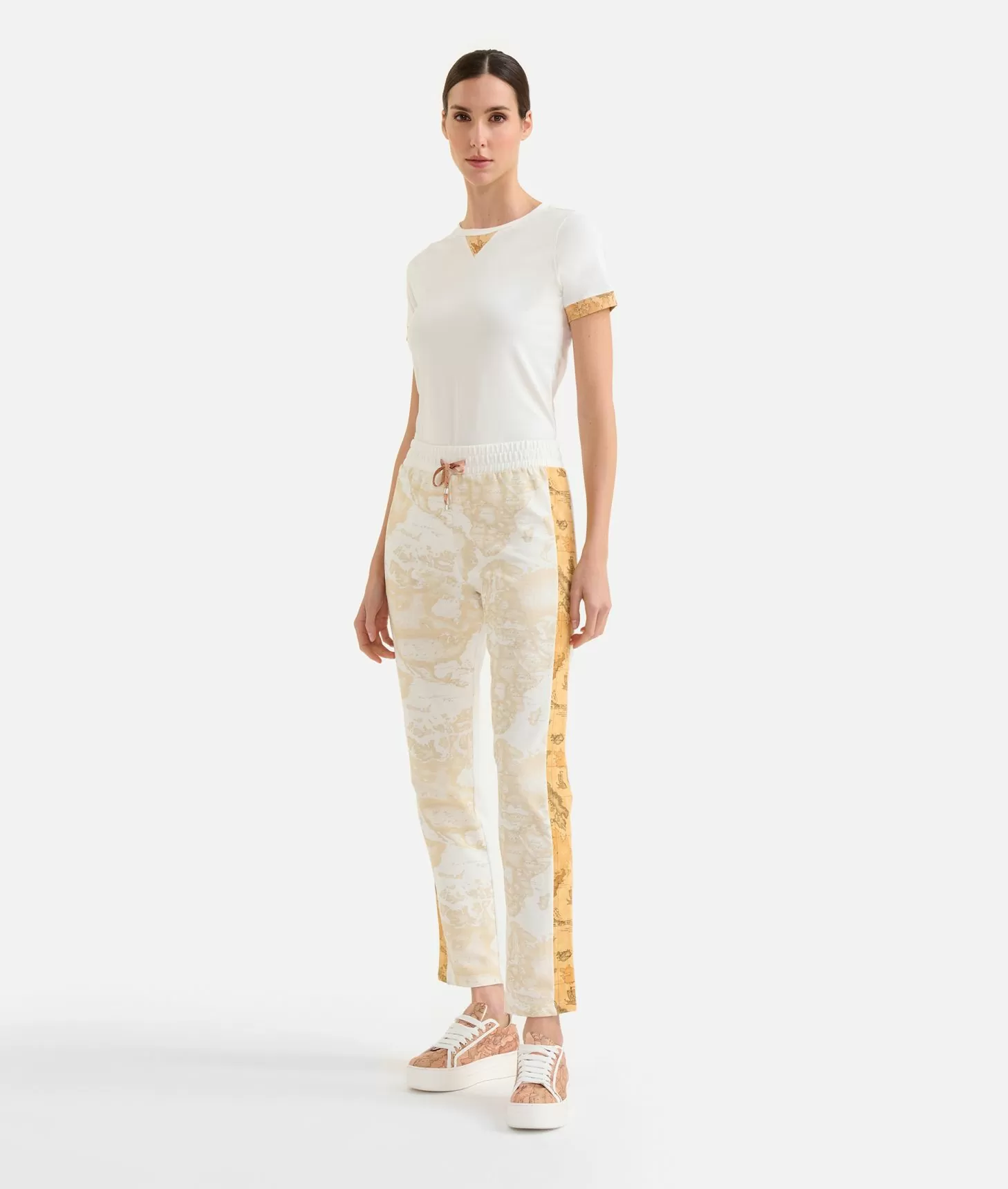 Alviero martini 1a classe Pantaloni in felpa garzata stretch Geo Mix Promozione Limitata