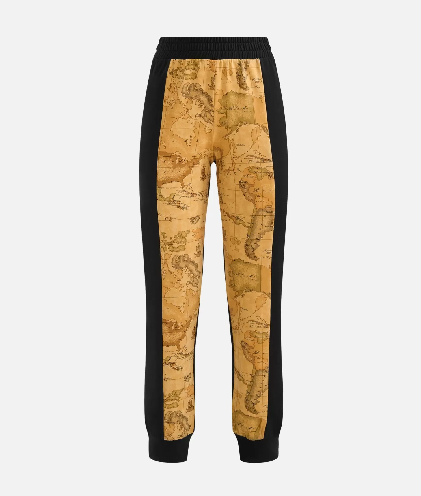 Alviero martini 1a classe Pantaloni in felpa garzata stretch con intarsio Geo Classic Neri Fino Al -60%