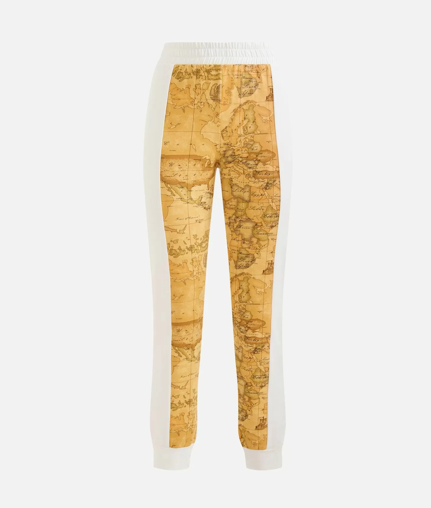 Alviero martini 1a classe Pantaloni in felpa garzata stretch con intarsio Geo Classic Avorio Shopping Online