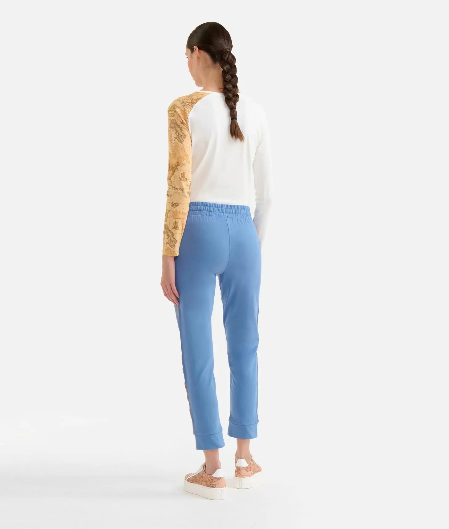 Alviero martini 1a classe Pantaloni in felpa garzata stretch con profili Geo Classic Denim Prezzo Ridotto