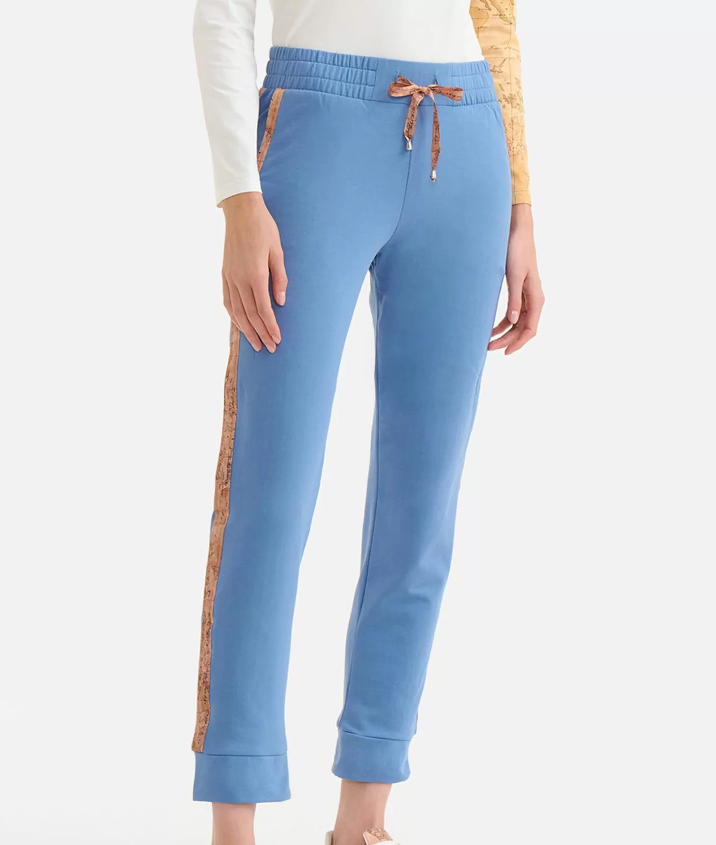 Alviero martini 1a classe Pantaloni in felpa garzata stretch con profili Geo Classic Denim Prezzo Ridotto
