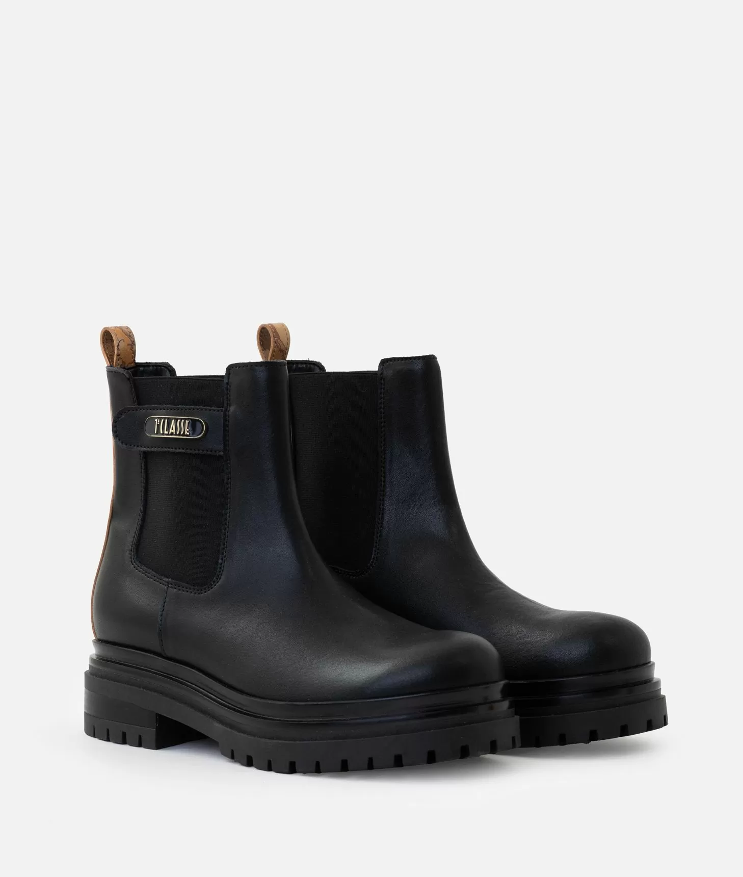 Alviero martini 1a classe Stivaletti beatles in pelle liscia con placchetta 1ᴬ Classe Neri Online