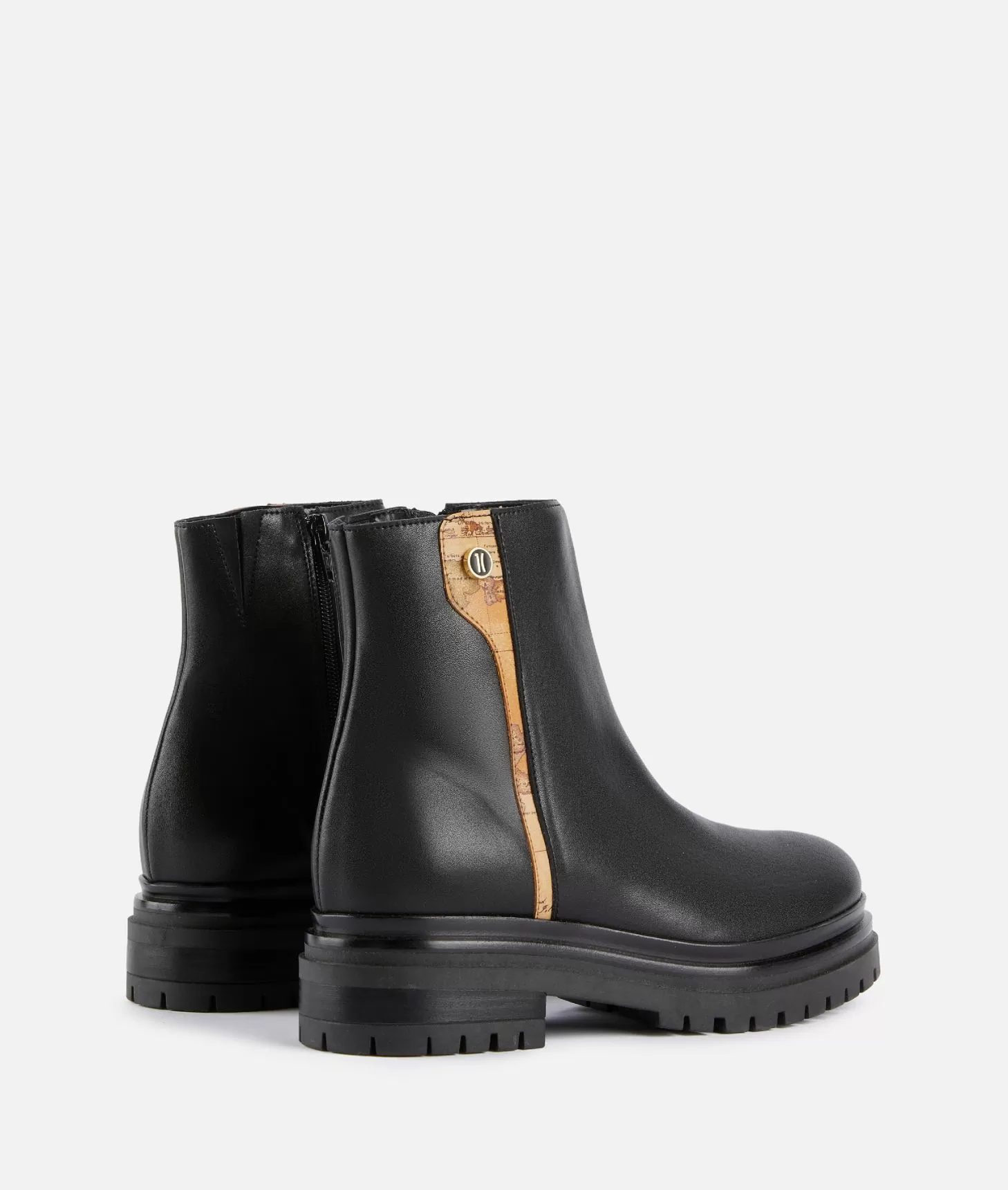Alviero martini 1a classe Stivaletti beatles in pelle liscia con bottoncino 1C Neri Outlet