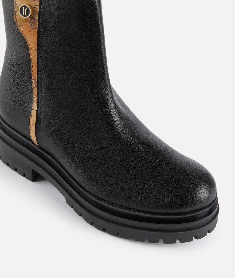 Alviero martini 1a classe Stivaletti beatles in pelle liscia con bottoncino 1C Neri Outlet