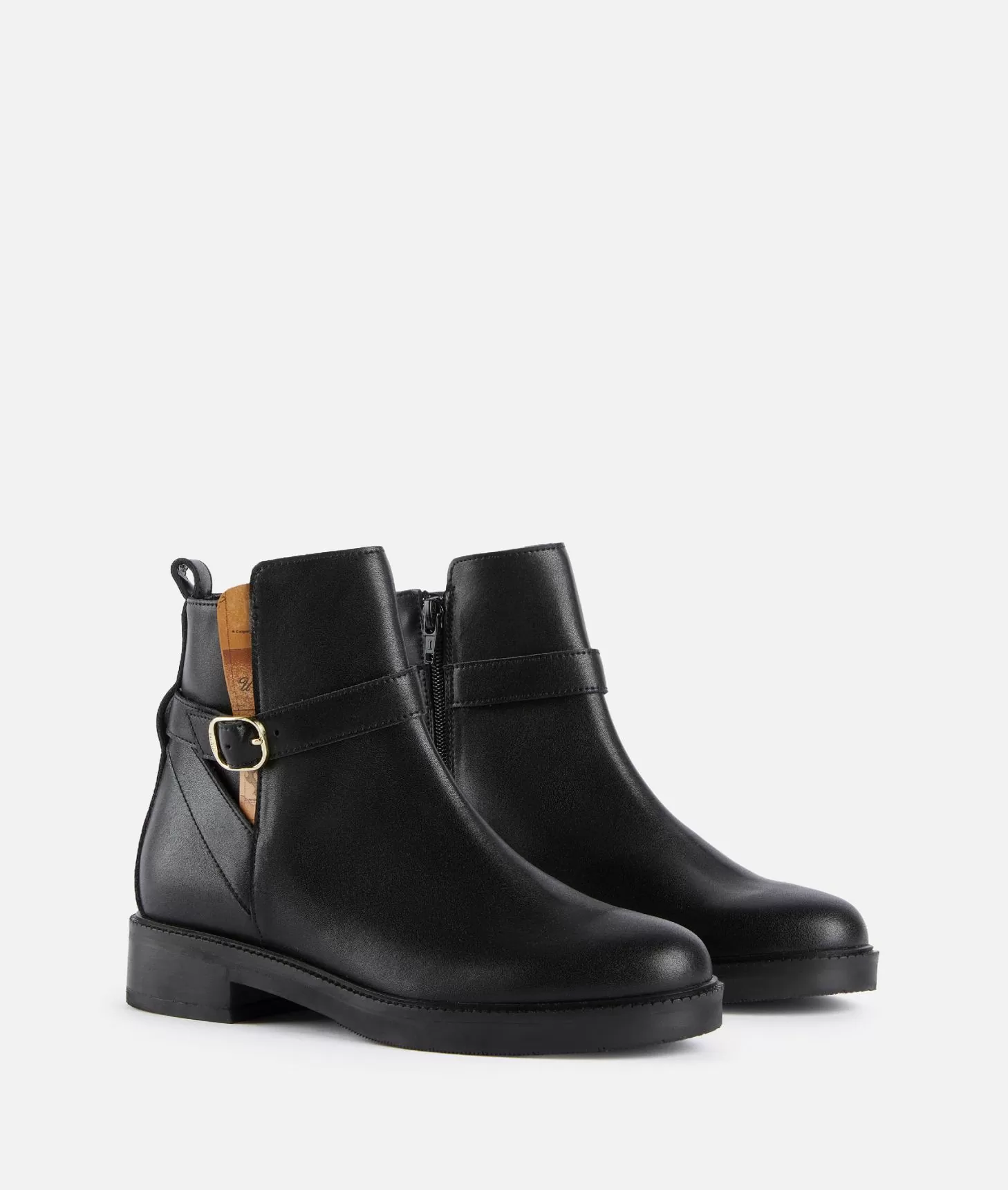 Alviero martini 1a classe Stivaletti beatles in pelle liscia con cinturino Neri Offerte