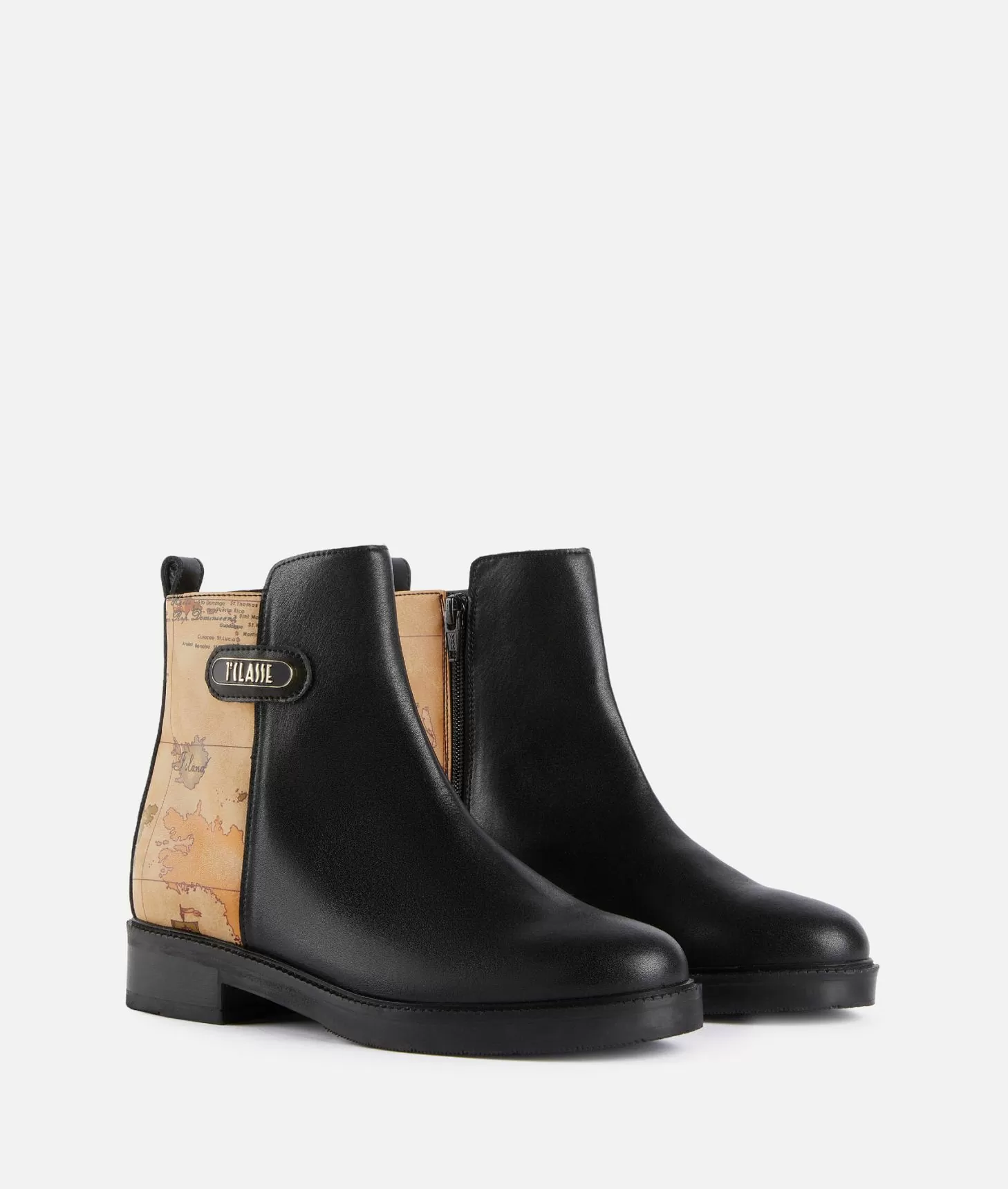 Alviero martini 1a classe Stivaletti beatles in pelle liscia con inserto Geo Classic Neri Hotsell