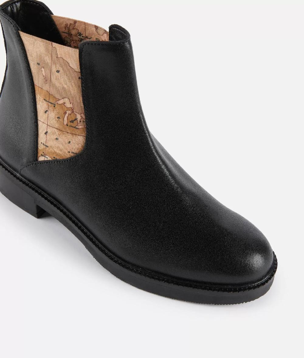 Alviero martini 1a classe Stivaletti beatles in pelle liscia con elastico Geo Classic Neri Vendita Calda