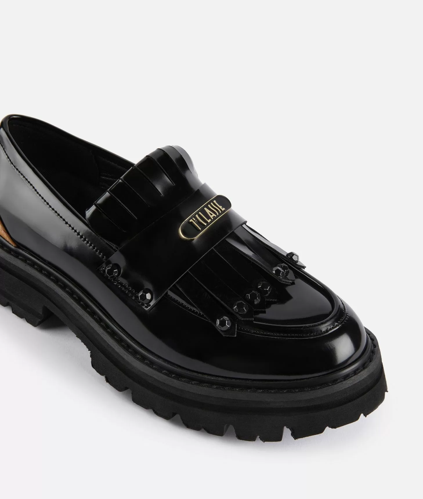 Alviero martini 1a classe Mocassini in eco pelle spazzolata con placchetta 1ᴬ Classe Neri Offerta speciale