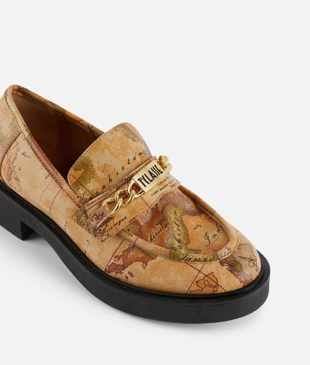 Alviero martini 1a classe Mocassini con morsetto in eco nappa stampa Geo Classic Grande vendita