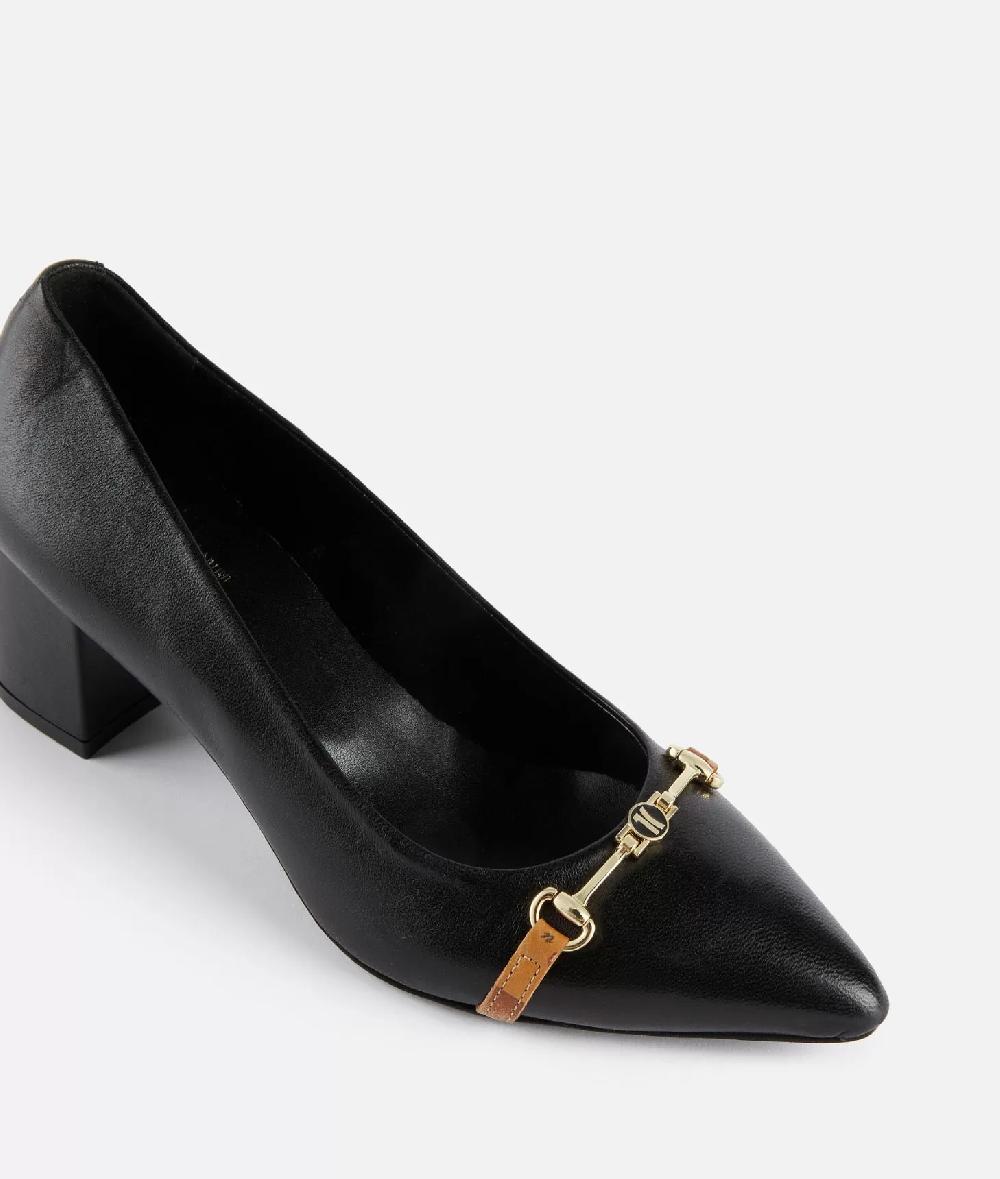 Alviero martini 1a classe Décolleté in pelle lucida con morsetto 1C Nere Flash Sale