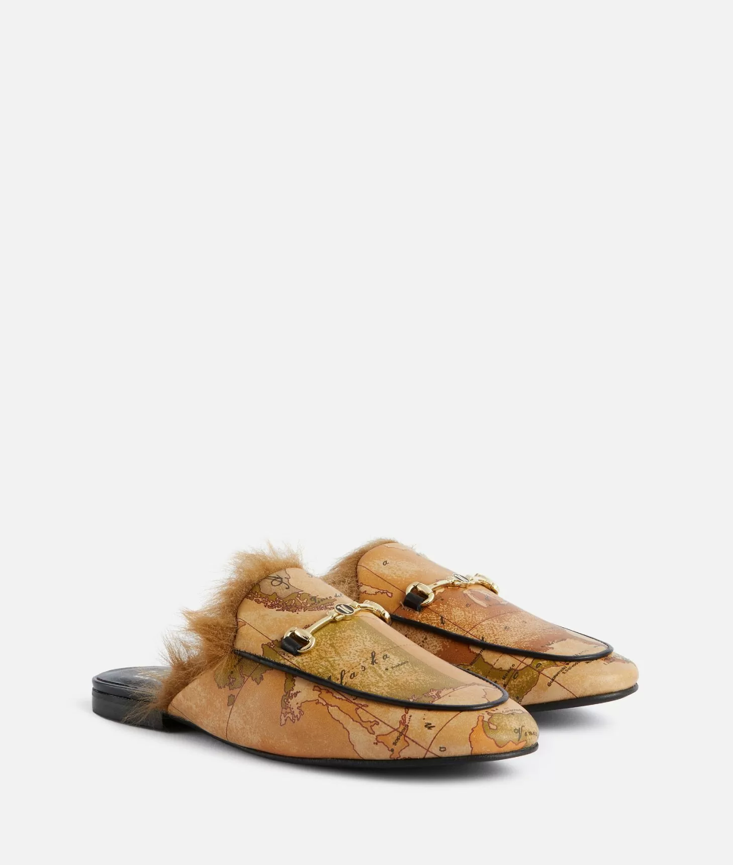 Alviero martini 1a classe Slipper con morsetto 1C in eco nappa stampa Geo Classic Vendite stagionali