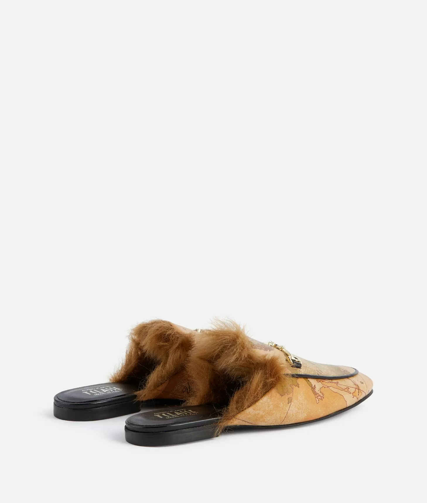 Alviero martini 1a classe Slipper con morsetto 1C in eco nappa stampa Geo Classic Vendite stagionali
