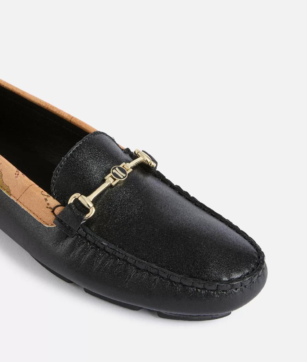 Alviero martini 1a classe Mocassini in pelle liscia con morsetto 1C Neri Cyber Monday