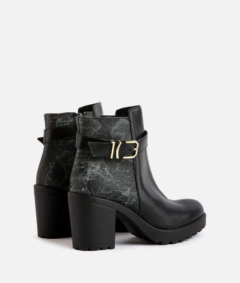 Alviero martini 1a classe Tronchetti in pelle liscia con inserto Geo Night Neri Latest fashion