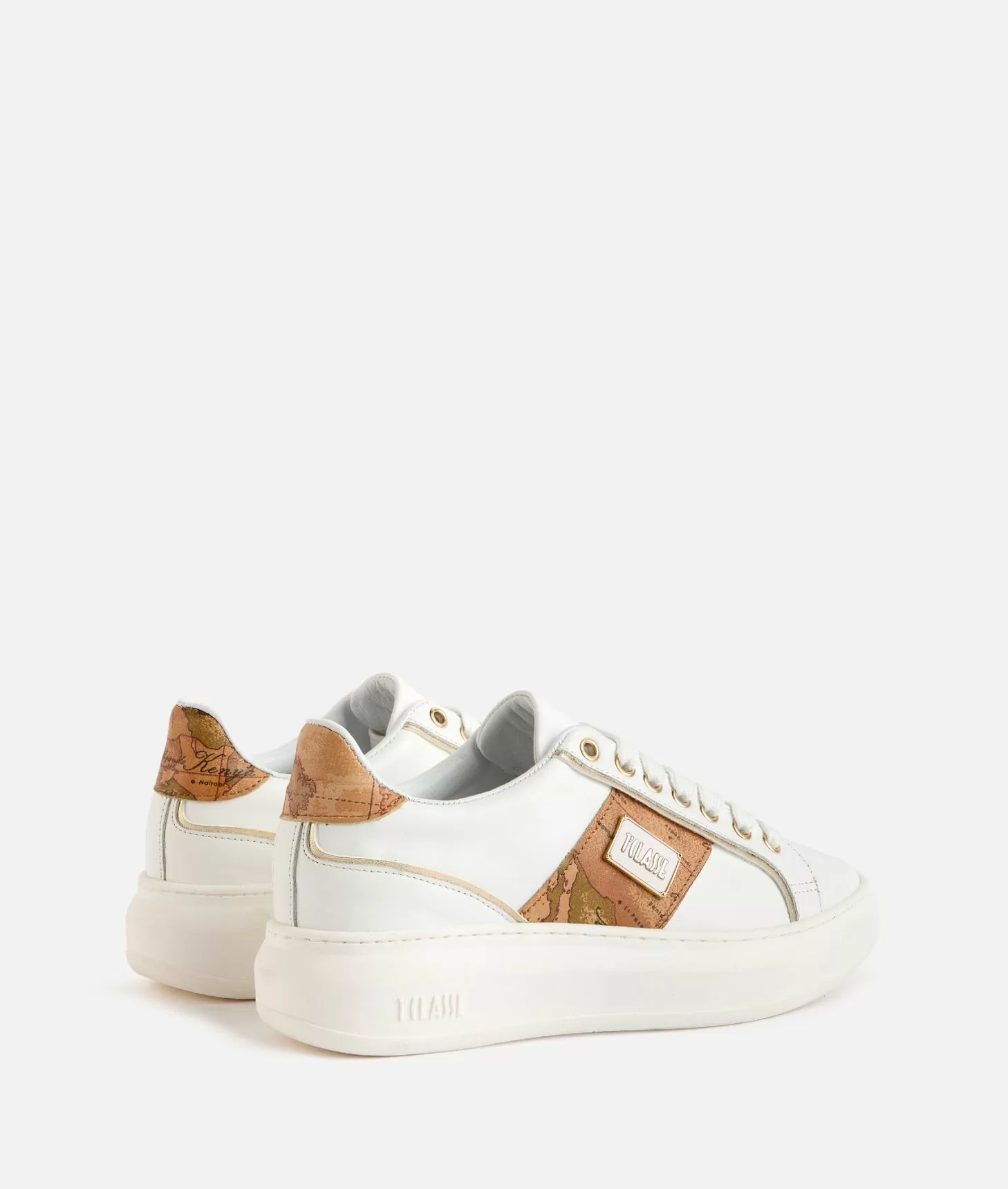Alviero martini 1a classe Sneakers in pelle liscia con targhetta 1ᴬ Classe smaltata Bianche ACQUISTA ORA