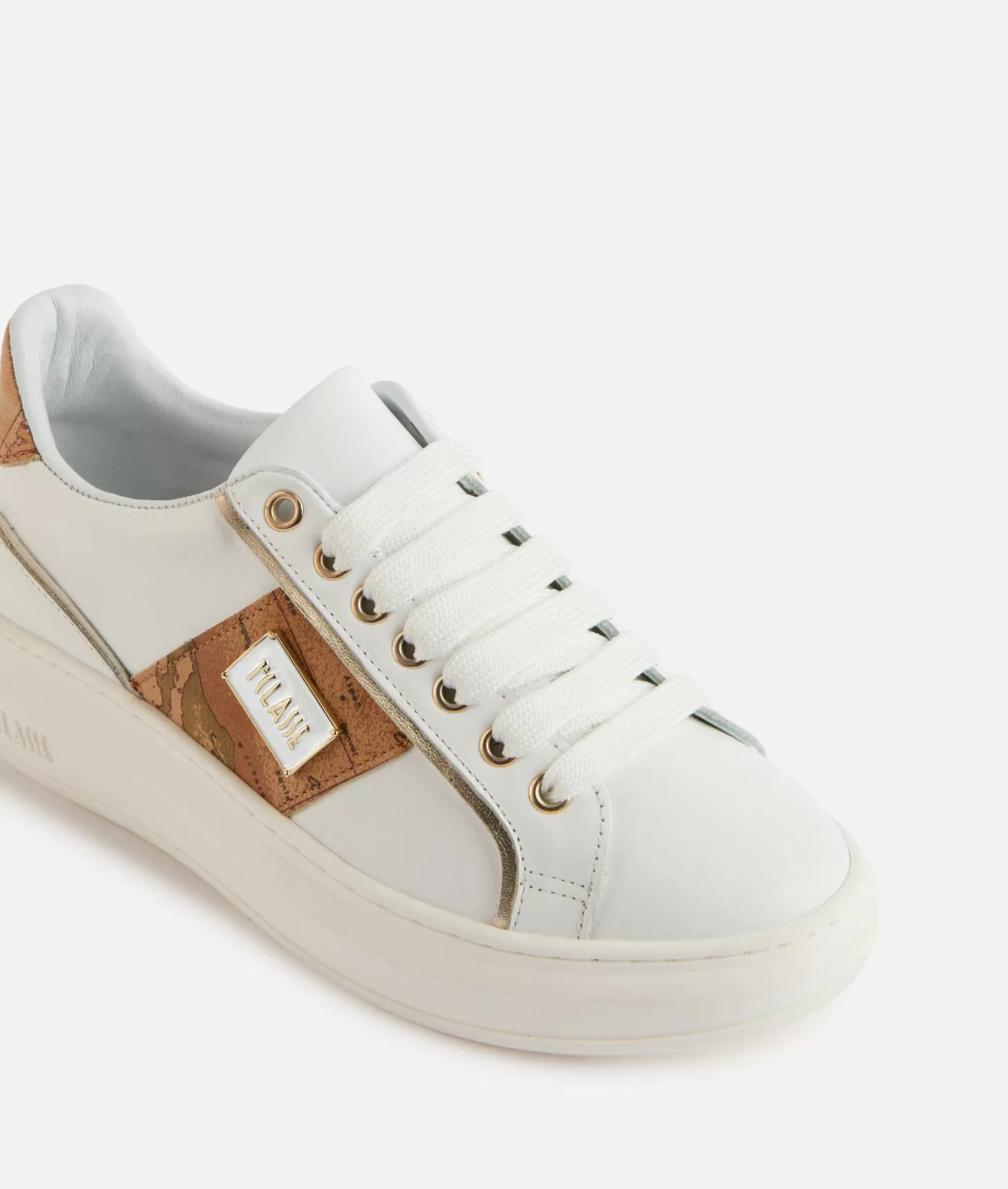 Alviero martini 1a classe Sneakers in pelle liscia con targhetta 1ᴬ Classe smaltata Bianche ACQUISTA ORA