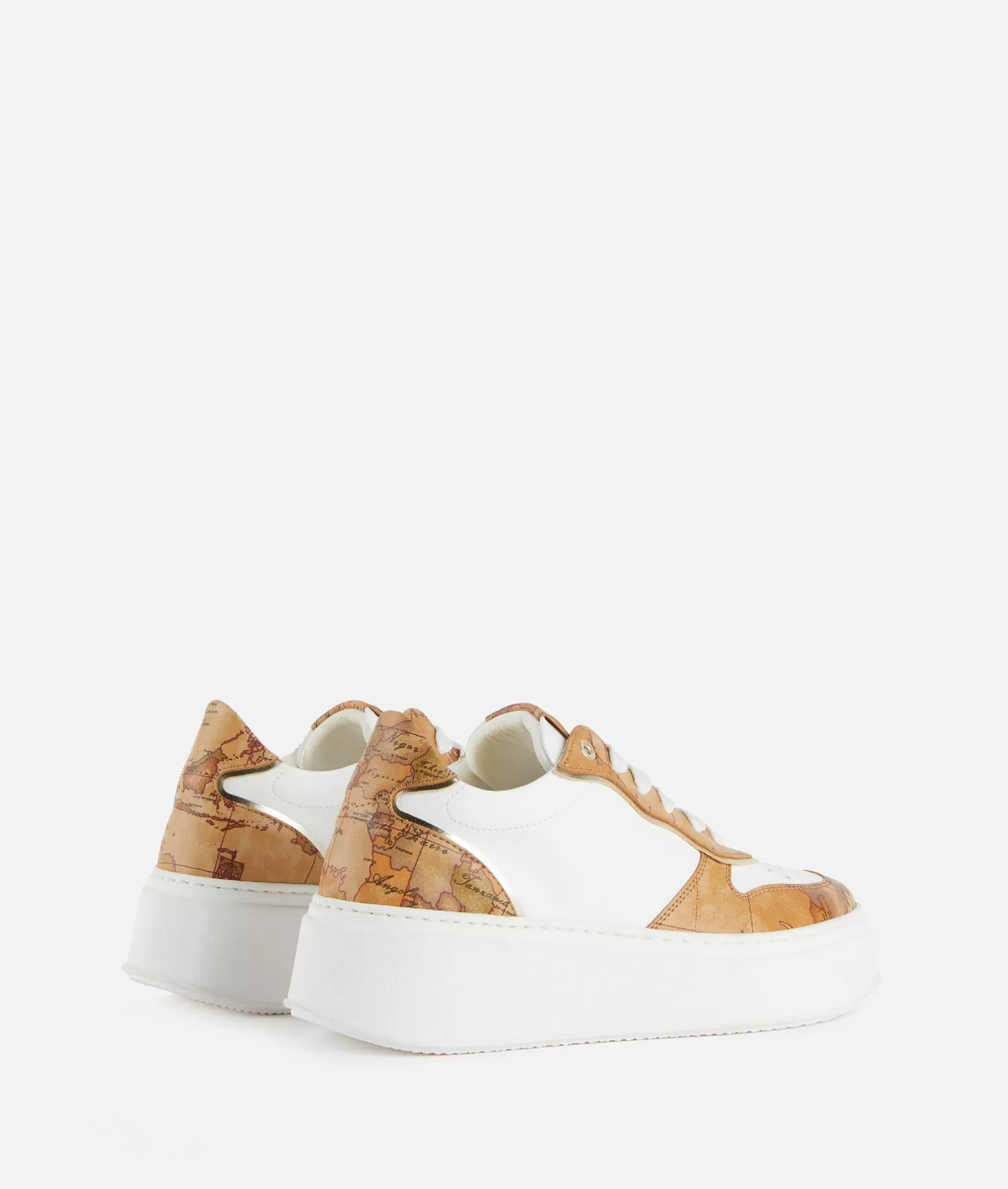 Alviero martini 1a classe Sneakers zeppate in eco nappa con dettagli Geo Classic Bianche Ultimo giorno