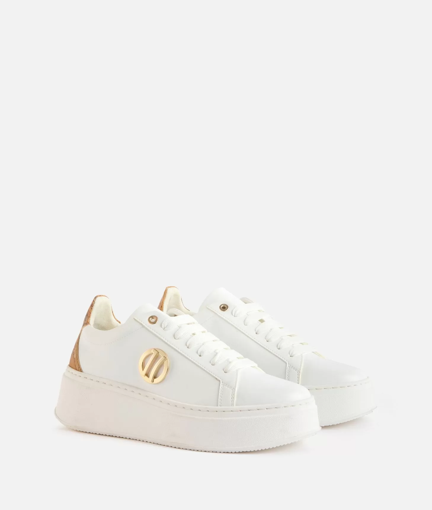 Alviero martini 1a classe Sneakers zeppate in eco nappa con dettaglio 1C Bianche Fino al 50% di sconto