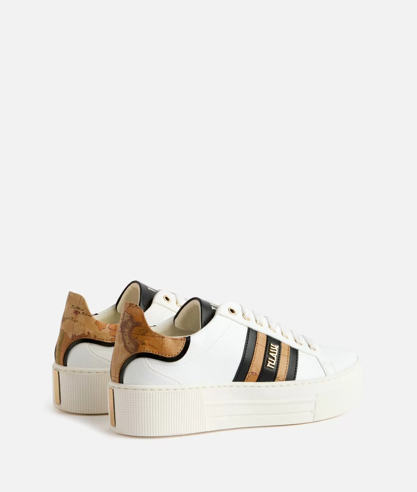 Alviero martini 1a classe Sneakers in eco nappa con bande laterali Bianche Fino al 65% di sconto