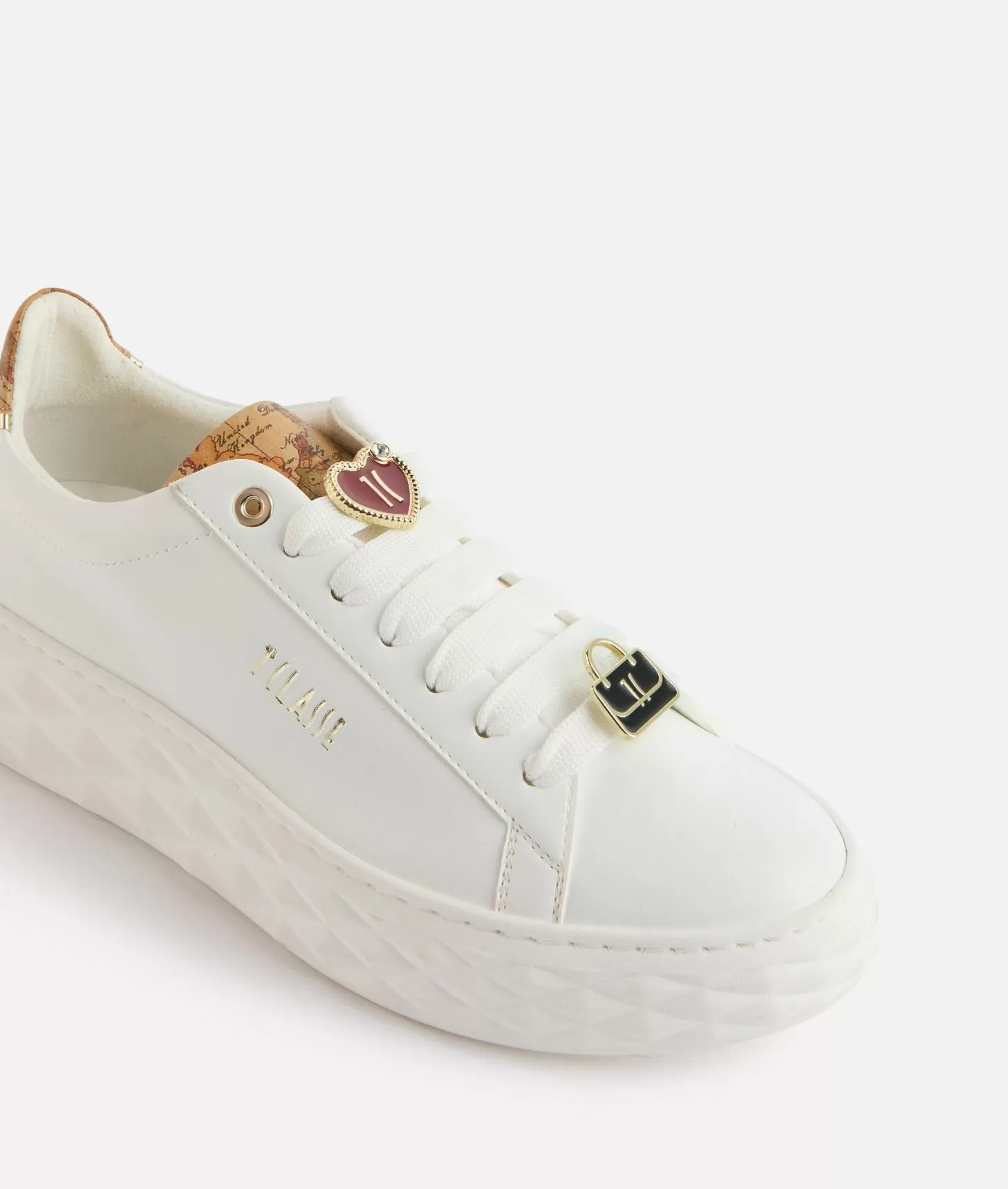 Alviero martini 1a classe Sneakers in eco nappa con passalacci Bianche Offerta speciale della fabbrica