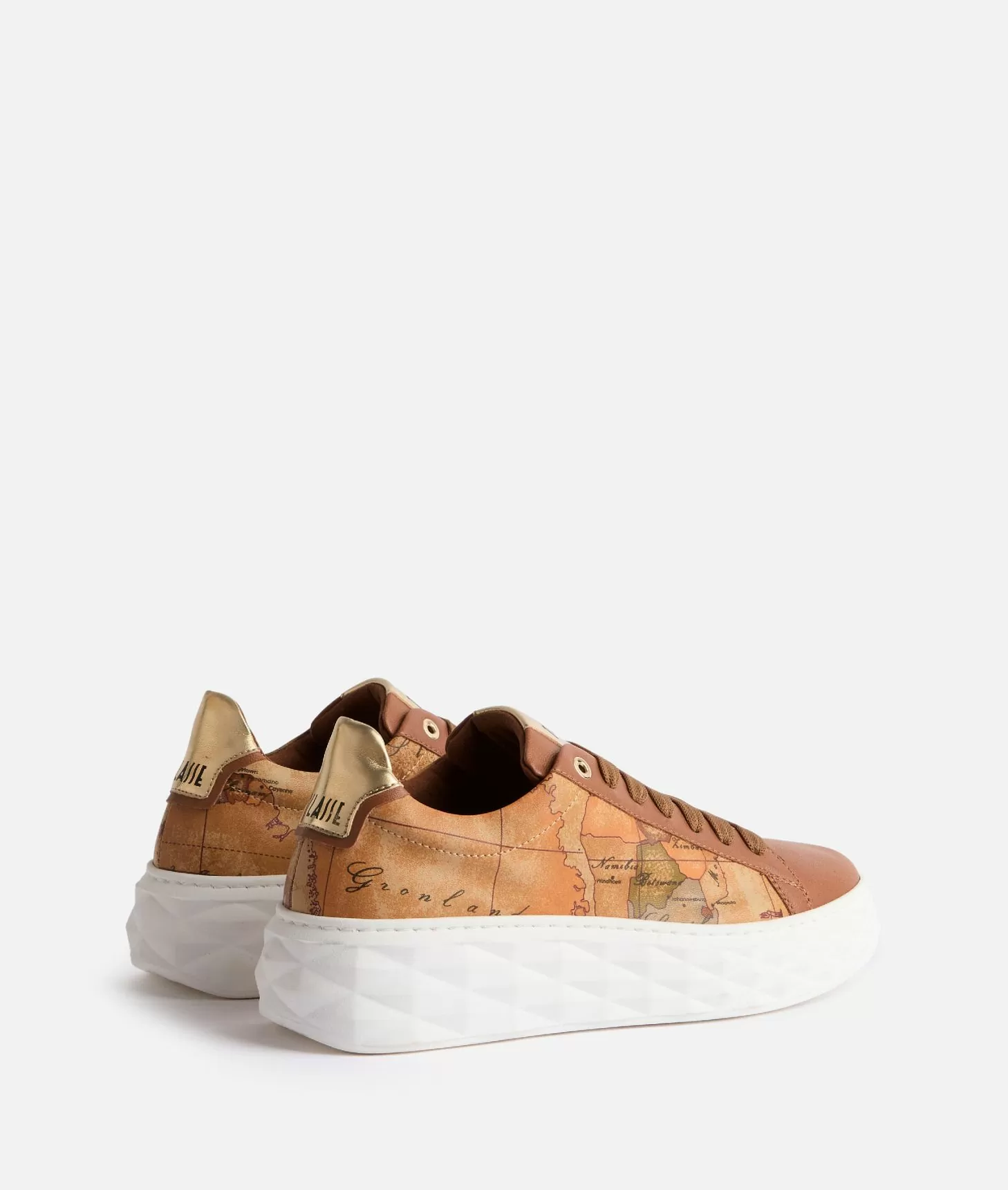 Alviero martini 1a classe Sneakers in eco nappa con lati Geo Classic Castagna Fino al 55% di sconto