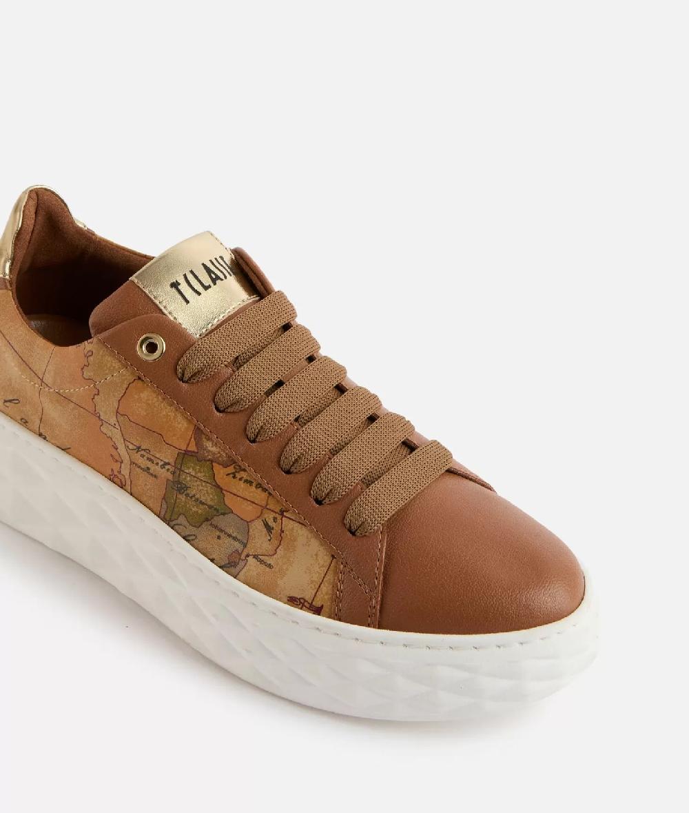Alviero martini 1a classe Sneakers in eco nappa con lati Geo Classic Castagna Fino al 55% di sconto