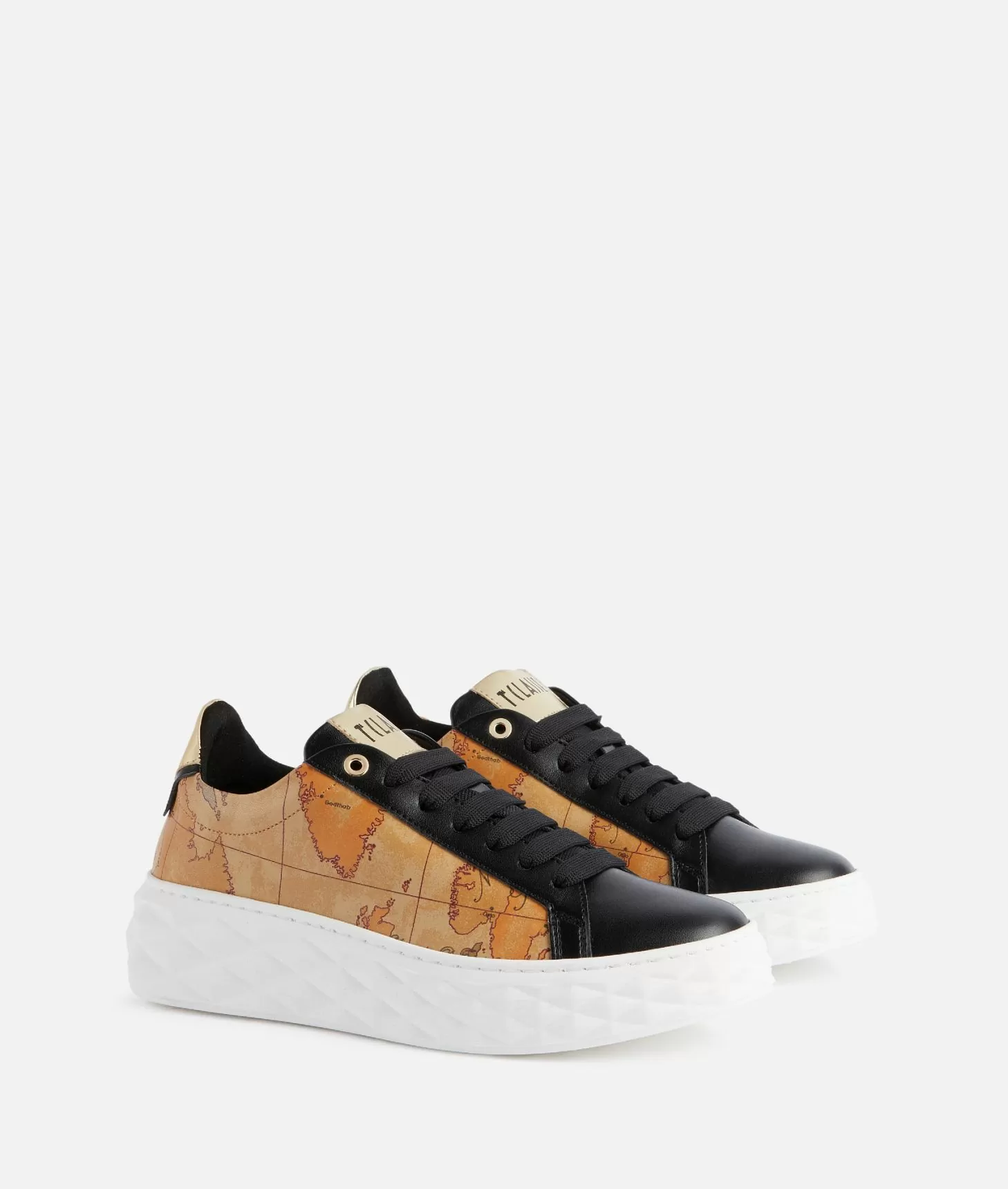 Alviero martini 1a classe Sneakers in eco nappa con lati Geo Classic Nere Discount Store per i nuovi prodotti