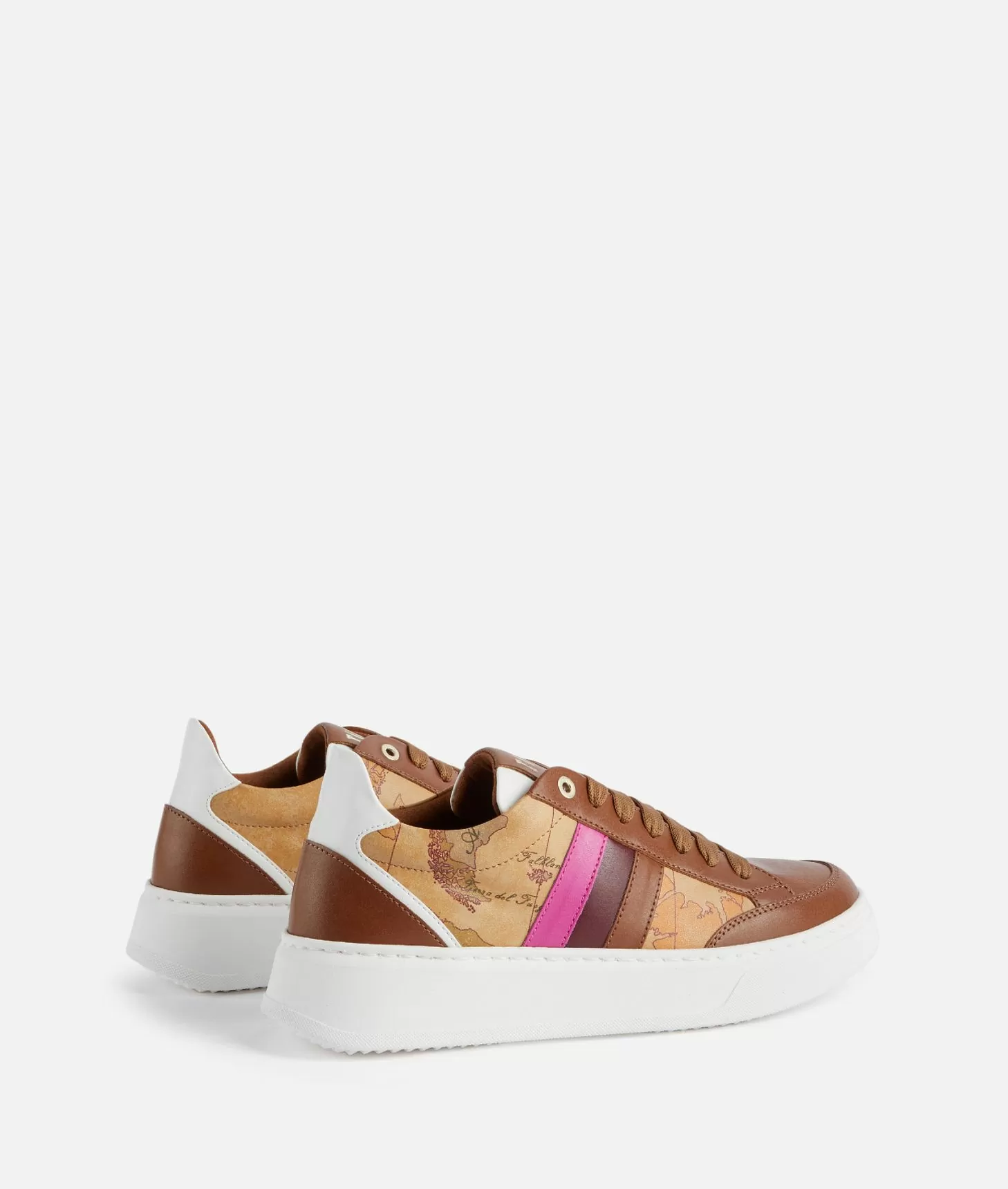 Alviero martini 1a classe Sneakers in pelle liscia con bande laterali Castagna Super sconto