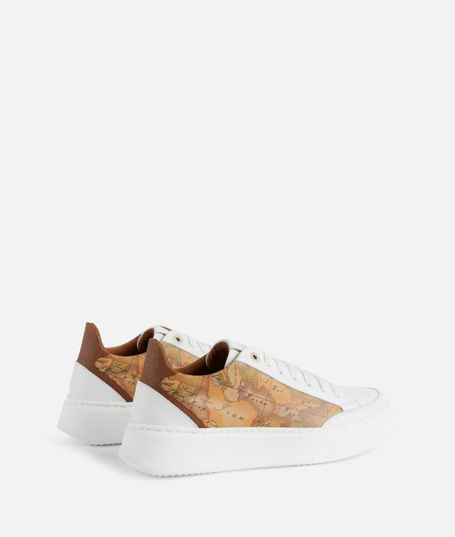 Alviero martini 1a classe Sneakers in pelle liscia con inserti Geo Classic e Saffiano Bianche Enormi sconti