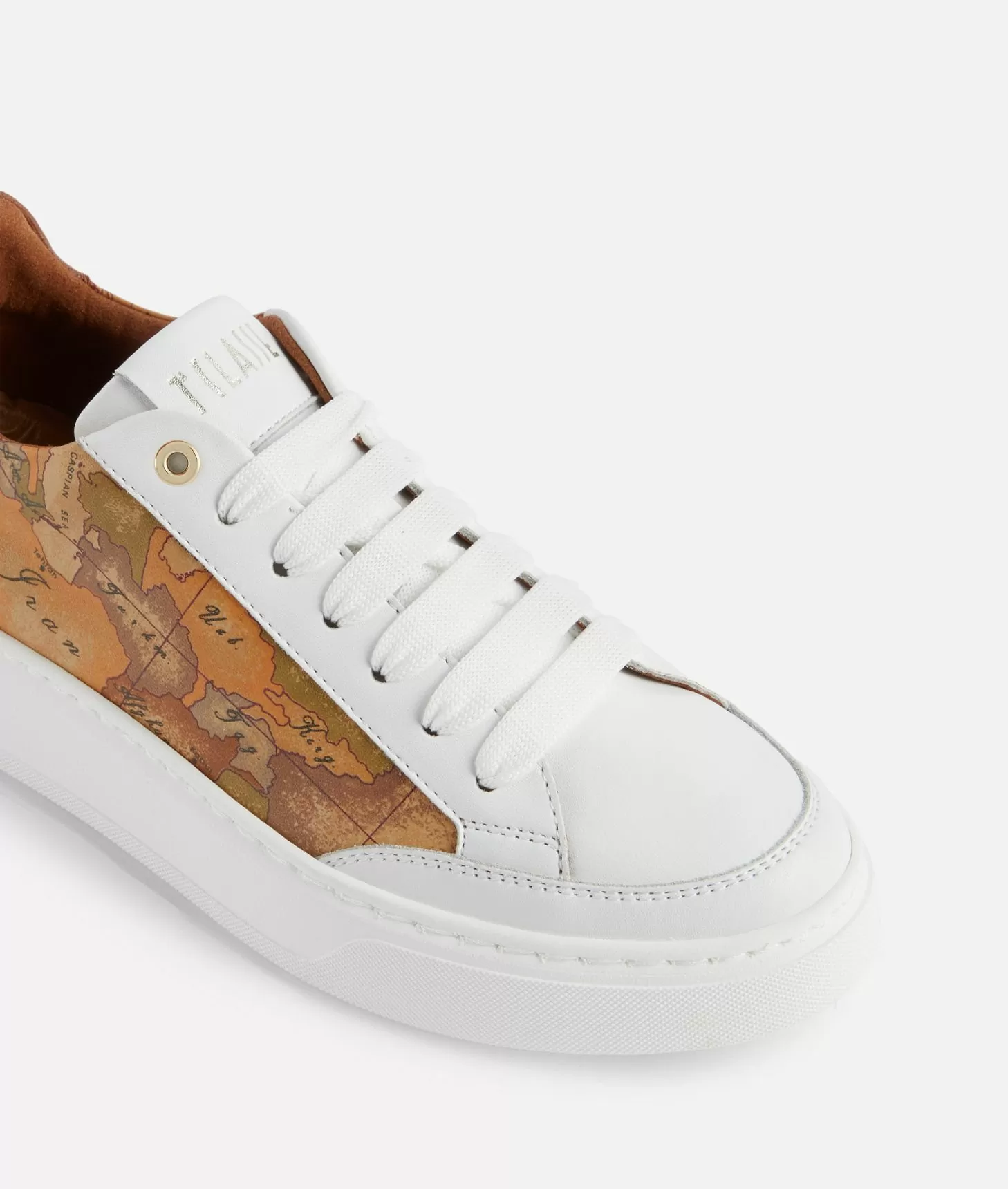 Alviero martini 1a classe Sneakers in pelle liscia con inserti Geo Classic e Saffiano Bianche Enormi sconti