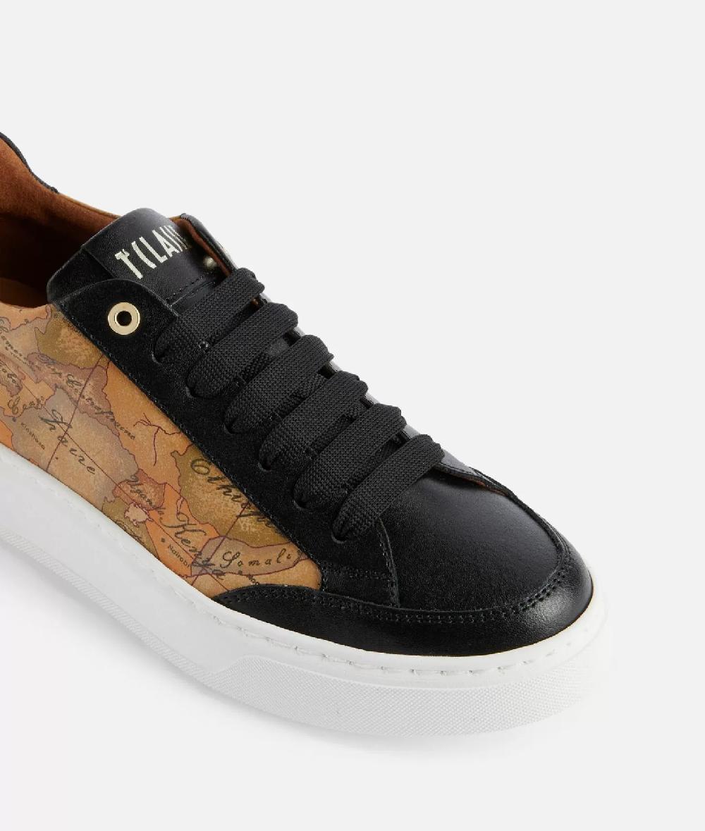 Alviero martini 1a classe Sneakers in pelle liscia con inserti Geo Classic e Saffiano Nere Trasporto libero internazionale