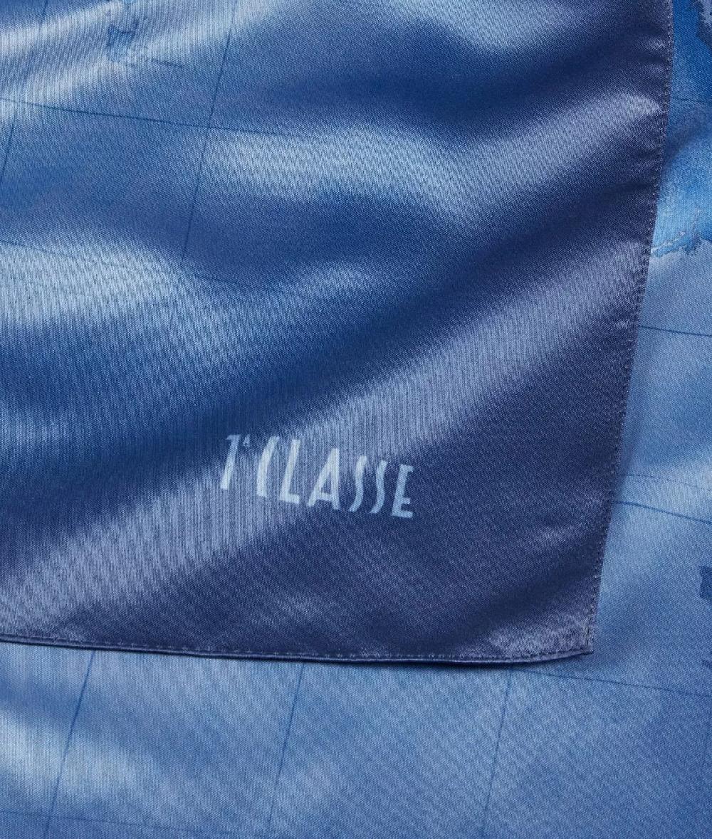 Alviero martini 1a classe Foulard Geo Sfumato 90x90 Blu Navy In Linea