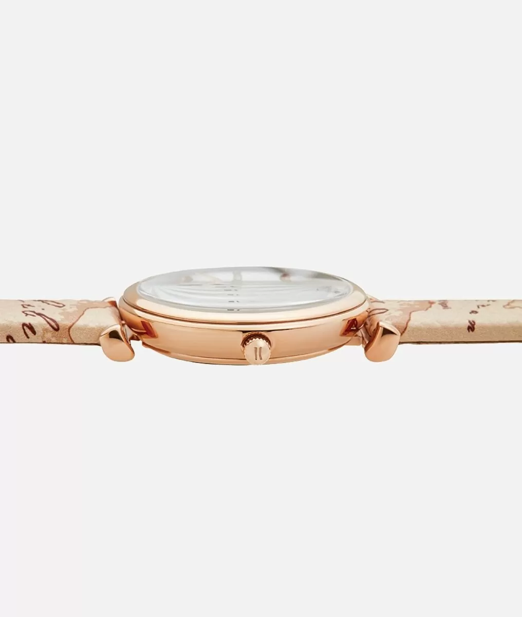 Alviero martini 1a classe Sardegna orologio con cinturino in pelle stampa Geo Beige Prezzo Ridotto